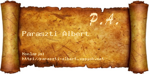 Paraszti Albert névjegykártya